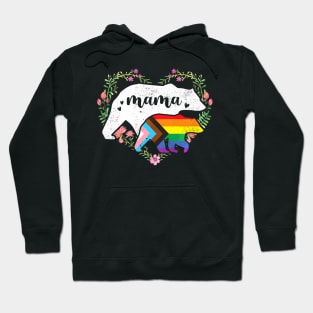 LGBTQ Mama Bear Progress Pride Flag Gay Equal Rights Hoodie